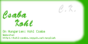 csaba kohl business card